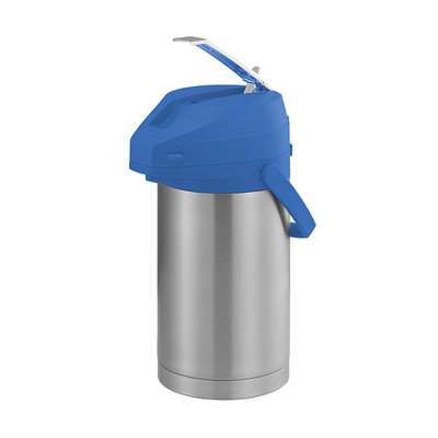 Service Ideas CTAL30BLU 3 L. Stainless Steel Lever Style Blue Lid Airpot