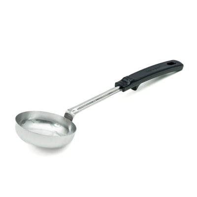Vollrath 61174 5 Oz. Solid Stainless with Grip 'N Serv Black Plastic Handle Spoodle
