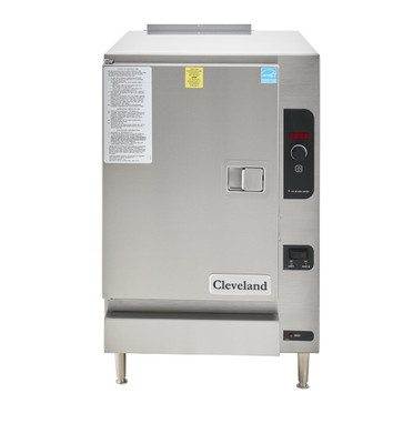 Cleveland 22CGT6.1-NG 21.63" W Stainless Steel Boilerless Countertop Natural Gas SteamChef 3 Convection Steamer - 32,000 BTU