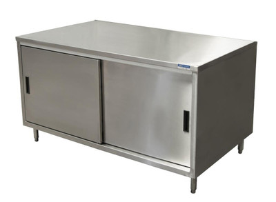 BK Resources CST-2460S 60" W x 24" D Stainless Steel Top and Base without Backsplash Chef Table
