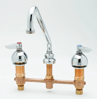 Advance Tabco K-133 8" Centers Chrome Plated 3 Hole Deck Mounted Faucet
