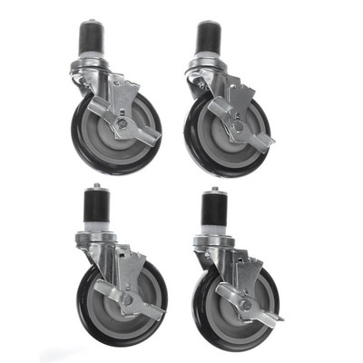 Component Hardware CSTPK-5PUES-4B 5" Blue Polyurethane Wheel Stem Caster Pack