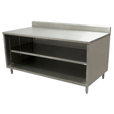 BK Resources CSTR5-2472 72" W x 24" D Stainless Steel Top and Base with 5" Backsplash Chef Table