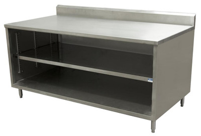 BK Resources CSTR5-2472 72" W x 24" D Stainless Steel Top and Base with 5" Backsplash Chef Table