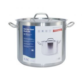 CAC China STKP-32 32 Qt. Stainless Steel Stock Pot with Lid (2 Set Per Case)