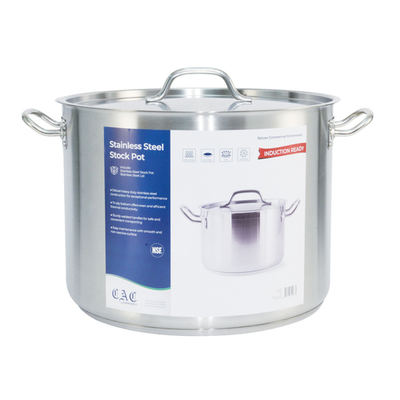 CAC China STKP-40 40 Qt. Stainless Steel Stock Pot with Lid (2 Set Per Case)