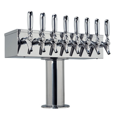 Micro Matic DS-358-PSSKR-3 Countertop Glycol Cooled with 8 Faucets T Style Draft Beer Tower