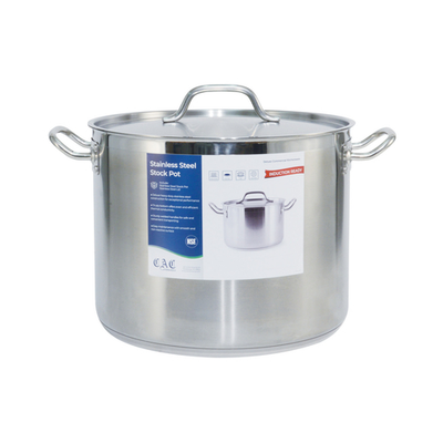 CAC China STKP-25 25 Qt. Stainless Steel Stock Pot with Lid (2 Set Per Case)