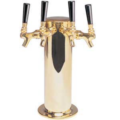 Micro Matic DS-244-PVDKR Countertop Glycol Cooled with 4 Faucets Column Draft Beer Tower