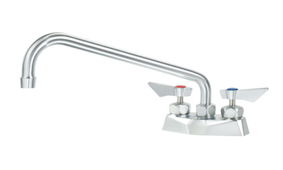 Krowne DX-312 12" Swing Spout Ultra-Polish Satin Finish Deck Mount Diamond Series Faucet