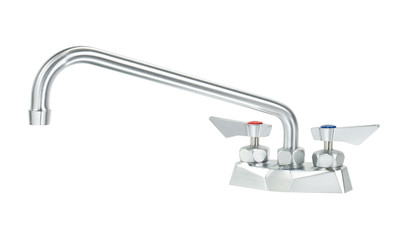 Krowne DX-312 12" Swing Spout Ultra-Polish Satin Finish Deck Mount Diamond Series Faucet