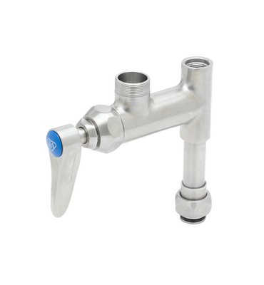 T&amp;S Brass S-0155-LNEZ Stainless Steel Less Nozzle EverSteel Add-On Faucet with Lever Handle