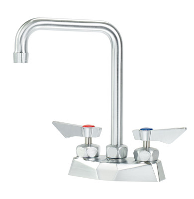 Krowne DX-301 6" Double Bend Spout Ultra-Polish Satin Finish Deck Mount Diamond Series Faucet