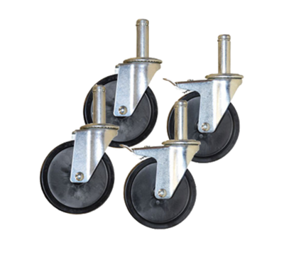 Component Hardware CSTPK-3PRS 3" Dia. Black Polyolefin Stem Caster
