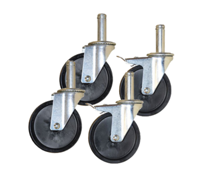 Component Hardware CSTPK-3PRS 3" Dia. Black Polyolefin Stem Caster
