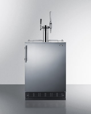 Summit SBC7BRSCM2 24" Wide Black Stainless Steel Cold Brew or Nitro Coffee Kegerator - 115 Volts
