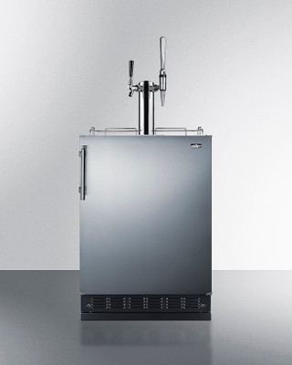 Summit SBC7BRSCM2 24" Wide Black Stainless Steel Cold Brew or Nitro Coffee Kegerator - 115 Volts