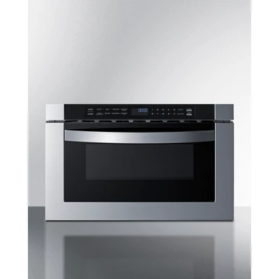 Summit MDR245SS 1.2 Cu. Ft. Black Stainless Steel Door Gray Cabinet Drawer Microwave - 115 Volts