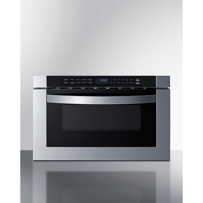 Summit MDR245SS 1.2 Cu. Ft. Black Stainless Steel Door Gray Cabinet Drawer Microwave - 115 Volts