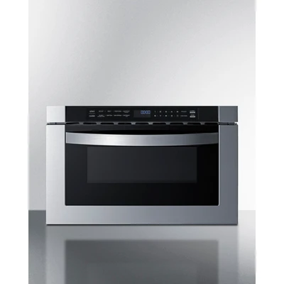 Summit MDR245SS 1.2 Cu. Ft. Black Stainless Steel Door Gray Cabinet Drawer Microwave - 115 Volts