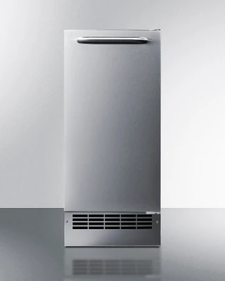 Summit BIM271OS 15" W Stainless Steel Full Size Crescent Cube Air-Cooled Outdoor Icemaker - 115 Volts