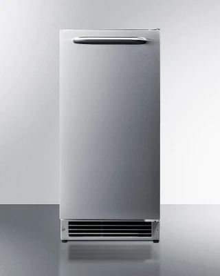 Summit BIM26H32 15" W Stainless Steel Full Size Crescent Cube Air-Cooled Undercounter Icemaker - 115 Volts