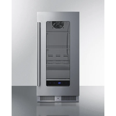 Summit SDHG1533 1.9 Cu. Ft. Black Hinged Door Undercounter Beverage Center - 115 Volts