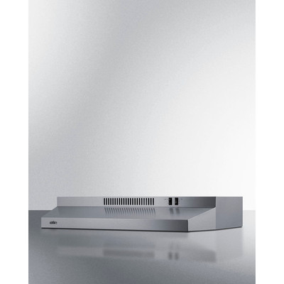 Summit H30RSS 29.88" W Stainless Steel Under Cabinet Convertible Range Hood - 115 Volts