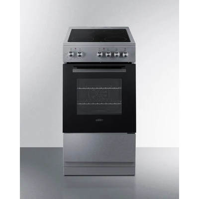 Summit REXT20SS 20" W Black Stainless Steel Door Electric Smooth-Top Range - 240 Volts