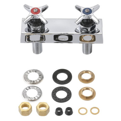 Component Hardware KL43-4050 4" OC Inlets Polished Chrome Cross Handles Deck Mount Concealed Mixing Valve
