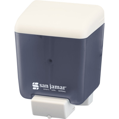 San Jamar SN30TBL 30 Oz. Arctic Blue Plastic Wall Mounted Classic Manual Soap Dispenser