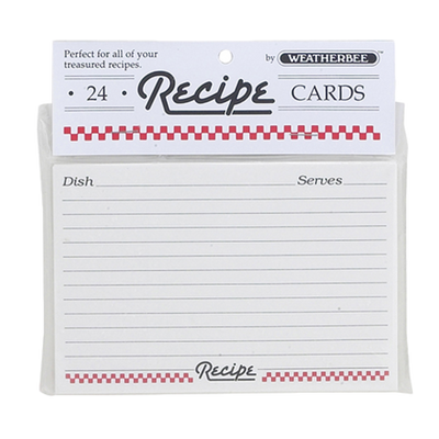 Harold Import 66 4" x 6" Weatherbee Recipe Cards (24 Pack)