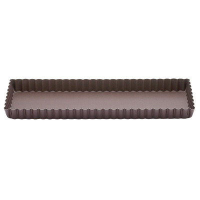 Harold Import 2517 13.75" W x 4.25" D Rectangular Tinned Steel Gobel Quiche Pan