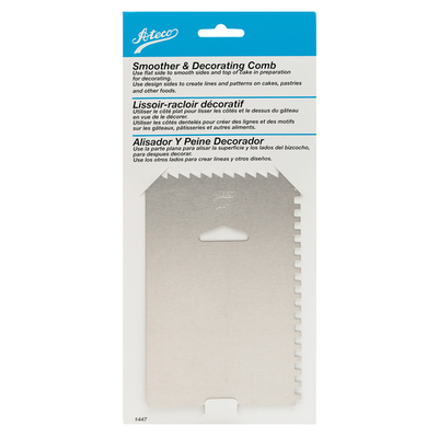 Harold Import 1447 4&quot; x 6&quot; Aluminum Ateco Decorating Comb/Icing Smoother