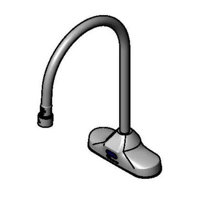 T&S Brass EC-3107-7XF1THG 4" Centers Deck Mount Gooseneck Spout with 1.0 GPM Electronic Faucet
