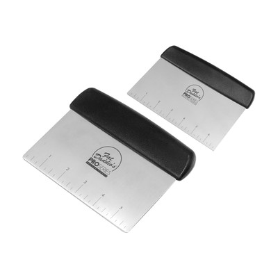 Fat Daddio's BS-57 7.25&quot; x 5&quot; 18 Gauge Stainless Steel Blade Bench Scrapers and Dough Cutters