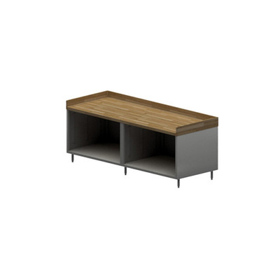 BK Resources CMBT-3096 96" W x 30" D Stainless Steel Top and Base with 4" Backsplash Chef Table