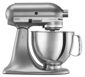 KitchenAid KSM150PSCU 5 Qt. Contour Silver AC Artisan Series Tilt-Head Stand Mixer - 120 Volts