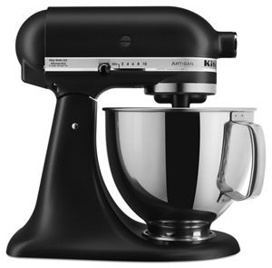 KitchenAid KSM150PSBM 5 Qt. Black Matte AC Artisan Series Tilt-Head Stand Mixer - 120 Volts