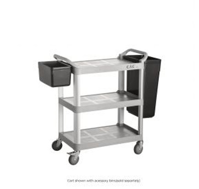 CAC China BTUC-17GY 31.88" W x 17.13" D x 35.88" H 3 Shelves Gray Polypropylene Utility Cart (1 Set)