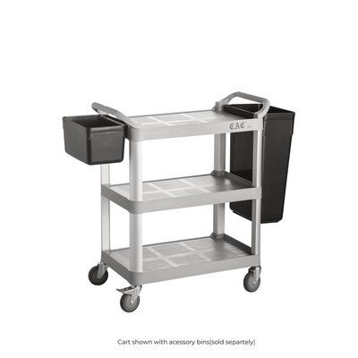 CAC China BTUC-17GY 31.88" W x 17.13" D x 35.88" H 3 Shelves Gray Polypropylene Utility Cart (1 Set)
