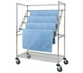 Quantum WRC-SW2448 48" W x 24" D x 69" H Chrome Plated Finish Cascading Sterile Wrap Cart