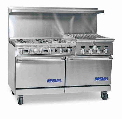 Imperial IR-6-RB24-CC LP 60" Liquid Propane Pro Series Restaurant Range - 312,000 BTU
