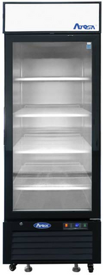 Atosa MCF8722GRL 19.4 Cu. Ft. Black One-Section Glass Door Refrigerator Merchandiser - 115 Volts