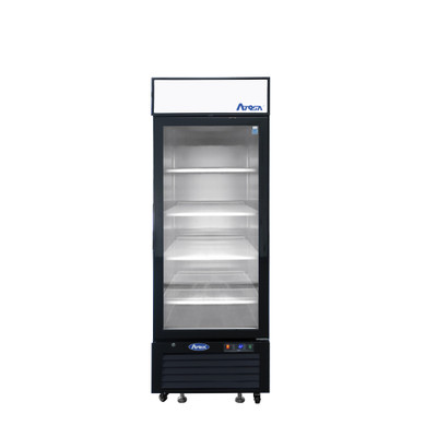 Atosa MCF8722GRL 19.4 Cu. Ft. Black One-Section Glass Door Refrigerator Merchandiser - 115 Volts
