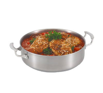 Vollrath 49425 6.313 Qt. Stainless Steel Miramar Display Cookware Brazier Pan