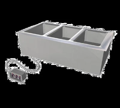 Duke SHW3-SB 3-Pan Stainless Steel Full Size Electric Insulated Hot Food Drop-In Unit - 240 Volts