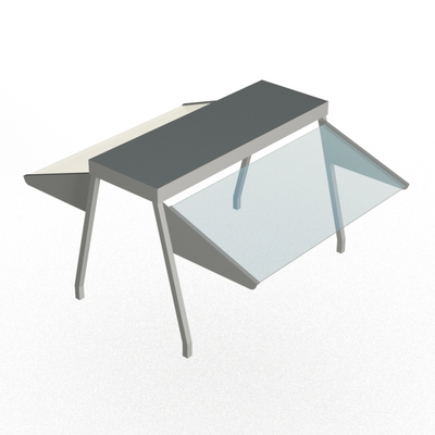 Duke 839 72-3/8"W Square Stainless Steel Buffet Shelf