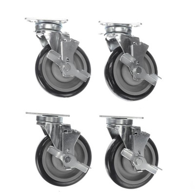 Component Hardware CSTPK-5PUP-4 5" Blue Polyurethane Caster Pack