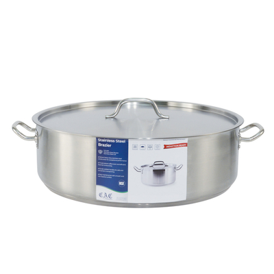 CAC China SSBZ-30 30 Qt. Stainless Steel Brazier with Lid (2 Set Per Case)